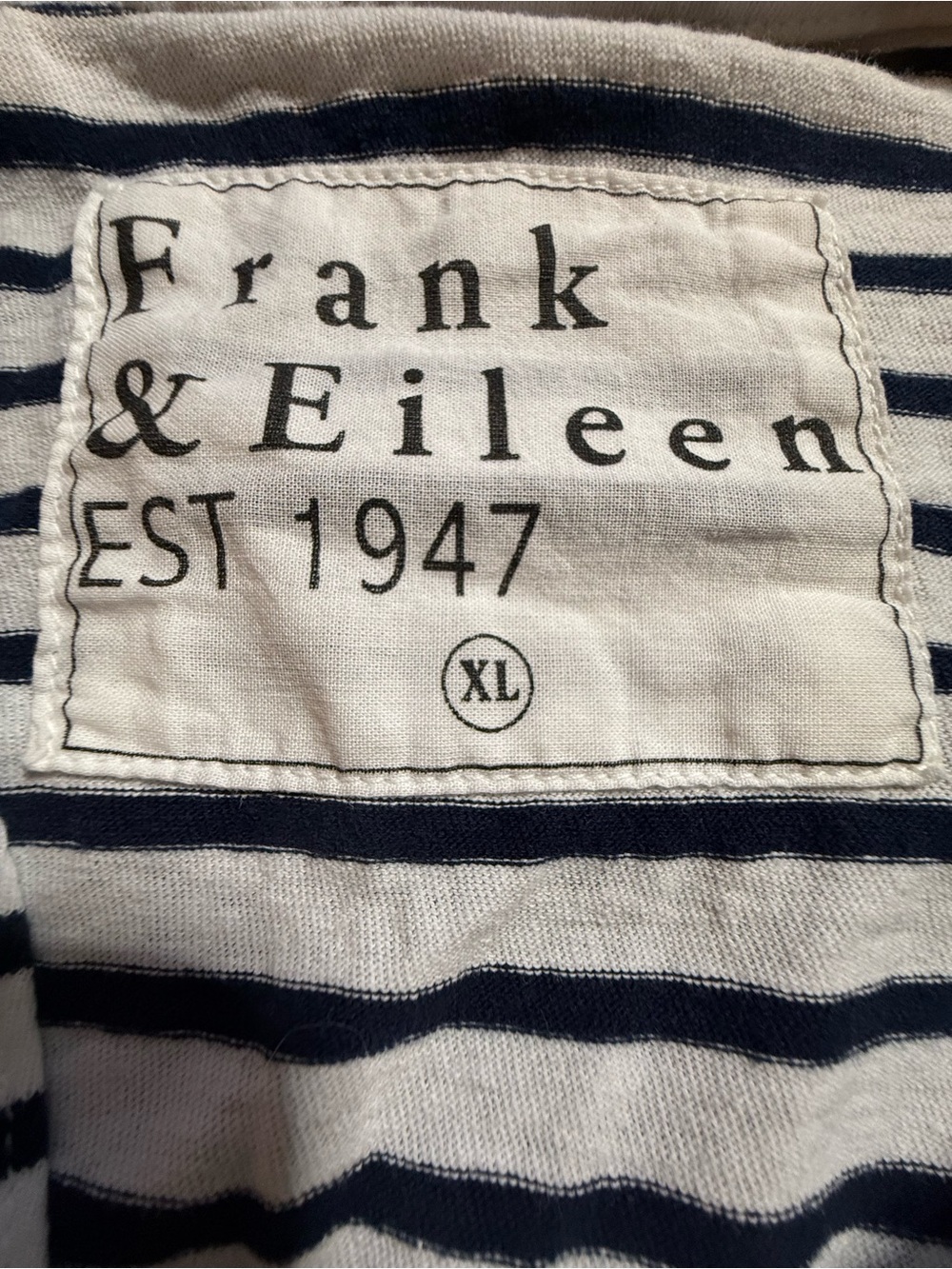 Frank & Eileen Patrick Popover Henley Striped Black and White Size XL - Picture 3 of 10